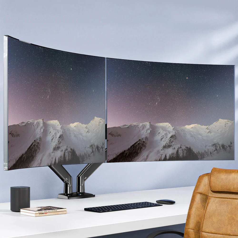 Dual monitor arms